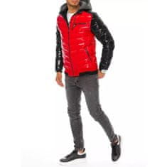 Dstreet Pánska štýlová zimná bunda prešívaná s kapucňou STREET červená tx3848 3XL