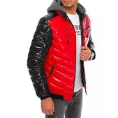 Dstreet Pánska štýlová zimná bunda prešívaná s kapucňou STREET červená tx3848 3XL
