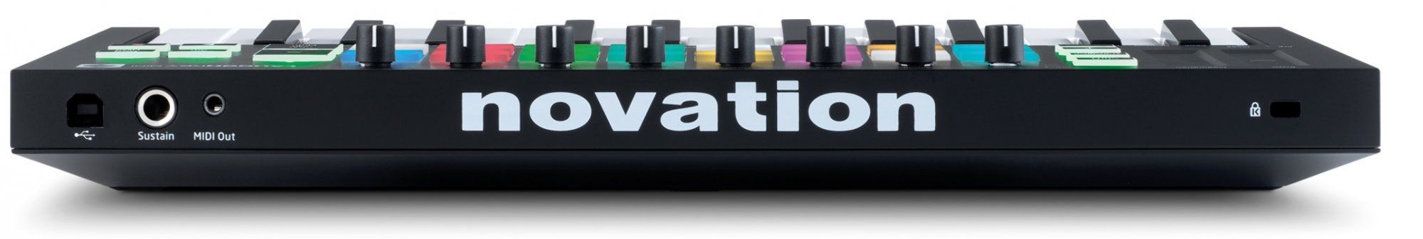  moderný midi kontroler novation launchkey usb pripojenie arpeggiator fixed chord mody dotykové pady potenciometre ableton live lite plug n play 