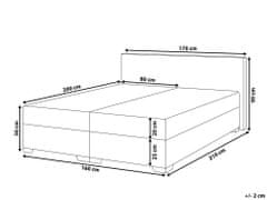 Beliani Kontinentálna posteľ z eko kože 160 x 200 cm čiernobiela PRESIDENT