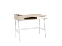 Beliani Písací stôl 100 x 55 cm biela prírodná PARAMARIBO