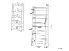 Beliani Rebríkový regál svetlé drevo/čierna CROYDON