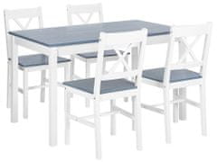 Beliani Jedálenská súprava stola a 4 stoličiek sivá/biela MOANA