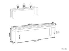 Beliani Záhradná lavica z eukalyptového dreva 160 cm prírodná TUSCANIA