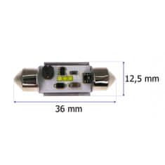 motoLEDy C5W LED SV8.5 10-18V CANBUS 36mm silná žiarovka 320lm biela