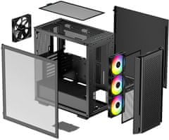 DEEPCOOL CG560, presklená bočnice, mesh panel