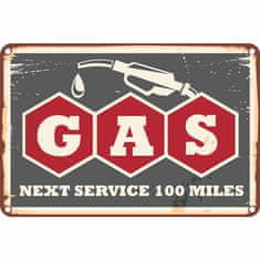Retro Cedule Ceduľa Gas Next Service 100 miles