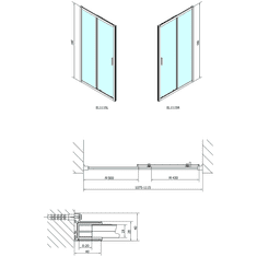 POLYSAN , EASY LINE sprchové dvere 1100mm, číre sklo, EL1115