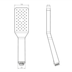 SAPHO , Ručná sprcha so samočistiacim systémom, 240x60mm, ABS/chróm, 1204-30