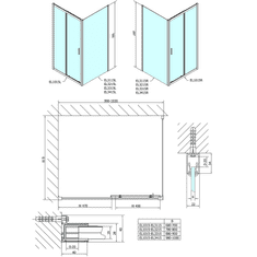 POLYSAN , EASY LINE sprchové dvere 1000mm, číre sklo, EL1015