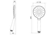 SAPHO , Ručná sprcha, 1 režim sprchovania, priemer 110mm, ABS/chróm lesk/biela, 1204-28