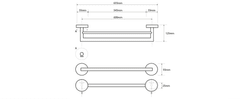 SAPHO , X-STEEL držiak na uteráky dvojitý 655mm, brúsená nerez, XS403