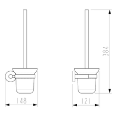 SAPHO , X-ROUND WC kefa nástenná, mliečne sklo, chróm, XR323