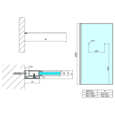 POLYSAN Polysan, MODULAR SHOWER stena na inštaláciu na múr, jednodielna, 900 mm, s otvormi na držiak uterákov, MS1-90-D