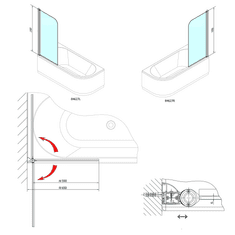 POLYSAN , SPERA 65 vaňová zástena 650mm, číre sklo, BS-65