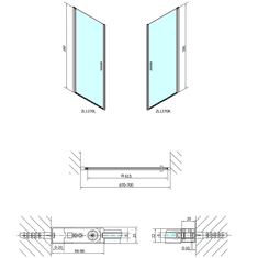 POLYSAN , ZOOM LINE sprchové dvere 700mm, číre sklo, ZL1270