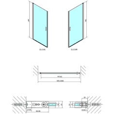 POLYSAN , ZOOM LINE sprchové dvere 1000mm, číre sklo, ZL1210