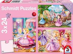 Schmidt Puzzle Rozprávkové princezné 3x24 dielikov