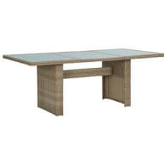 Petromila vidaXL Záhradný jedálenský stôl hnedý 200x100x74 cm sklo a polyratan