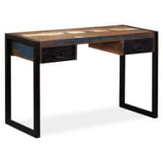 Vidaxl Písací stôl s 2 zásuvkami, recyklovaný masív 120x50x76 cm