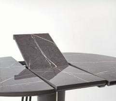 Halmar Okrúhly rozkladací jedálenský stôl Ricardo - sivý mramor / tmavosivá