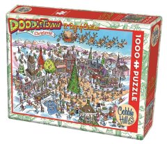 Cobble Hill Puzzle Doodle Town: 12 dní Vianoc 1000 dielikov