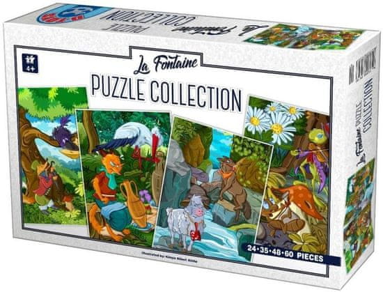 D-Toys Puzzle La Fontainovej bájky 4v1 (24,35,48,60 dielikov)