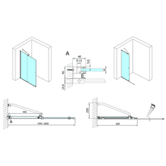 POLYSAN Sapho, MODULAR SHOWER zástena s pojazdy 1000 mm, MS5-100