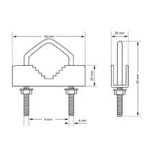 sapro Anténny strmeň M8, rozteč 60mm, priemer 51mm, dĺžka 87mm