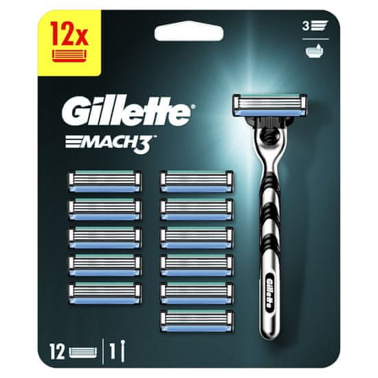 Gillette Mach3 Holiaci Strojček + 12 ks Holiacich Hlavíc