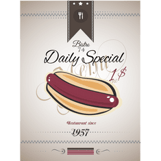 Retro Cedule Ceduľa Hot Dog - Daily Special