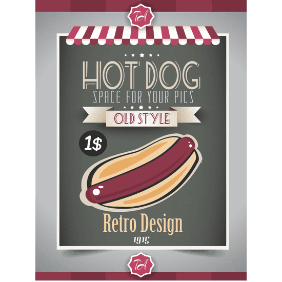 Retro Cedule Ceduľa Hot Dog - Old Style