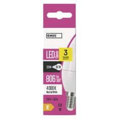 EMOS LED žiarovka Classic Candle 7,3W E14, teplá biela