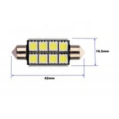 motoLEDy C10W LED žiarovka SV8.5 12V CANBUS 42mm 160lm červená