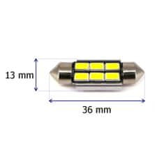 motoLEDy C5W LED žiarovka SV8.5 12V CANBUS 36mm Biela 240lm