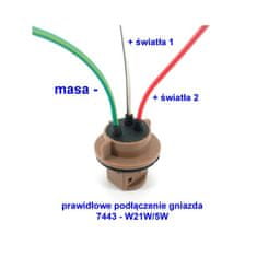 motoLEDy W21/5W LED žiarovka 7443 12-24V 1100lm CANBUS červená