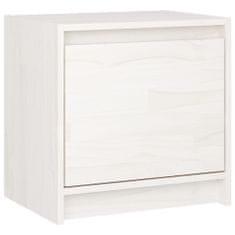 Vidaxl Nočný stolík biely 40x30,5x40 cm borovicový masív
