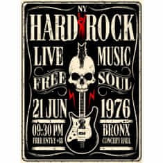 Retro Cedule Ceduľa Hard Rock Live Music 1976