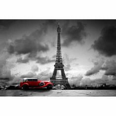 Retro Cedule Ceduľa Paríž red old car - Paris