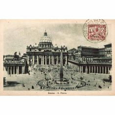 Retro Cedule Ceduľa Rím známka 1933 Námestie sv. Petra