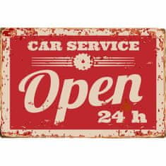 Retro Cedule Ceduľa Car Service Open 24h