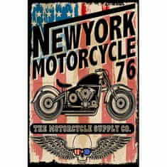 Retro Cedule Ceduľa New York Motorcycle 76