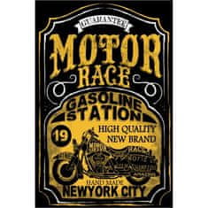Retro Cedule Ceduľa Motor Race Gasoline Station NewYork City