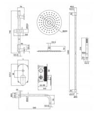 CERSANIT Crea - set B258 podomietková sprchová sada, čierna, S952-009