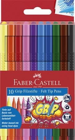 Faber-Castell Fixy "Grip", 10 farieb, trojhranné