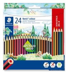 Staedtler Farebné pastelky "Noris Colour", 20+4 mix farieb, šesťhranné 185 C24P