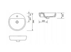 CERSANIT Caspia Ring Box, umývadlo na dosku 44 x 44 cm, biela, K11-0094