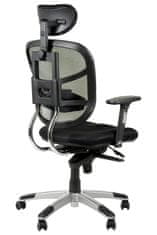 STEMA Otočná kancelárska stolička HN-5018, synchrónny mechanizmus s posuvným sedadlom, operadlo zo sieťoviny, čierna/šedá