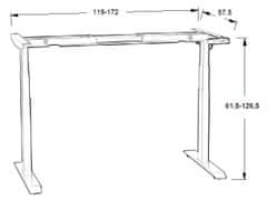 STEMA UT04-3T/B elektrický výškovo nastaviteľný stolový regál čierny