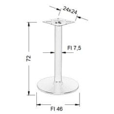 STEMA Podstavec stola - kov NY-B006/72 - &#8709 46 cm, alu